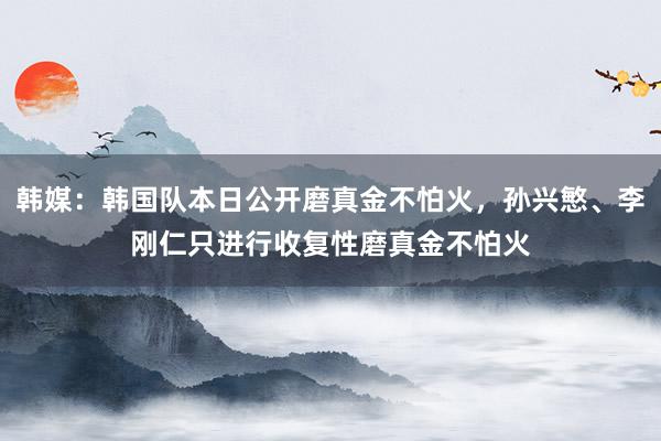 韩媒：韩国队本日公开磨真金不怕火，孙兴慜、李刚仁只进行收复性磨真金不怕火