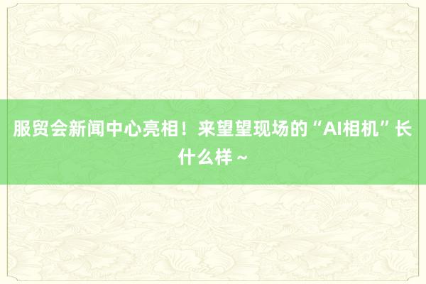 服贸会新闻中心亮相！来望望现场的“AI相机”长什么样～